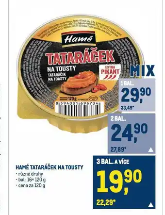 Makro Hamé tataráček na tousty nabídka