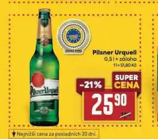 Billa Pivo pilsner urquell nabídka