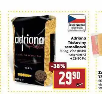Billa Adriana těstoviny semolinové nabídka
