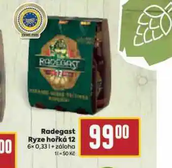 Billa Pivo radegast ryze hořká 12 nabídka