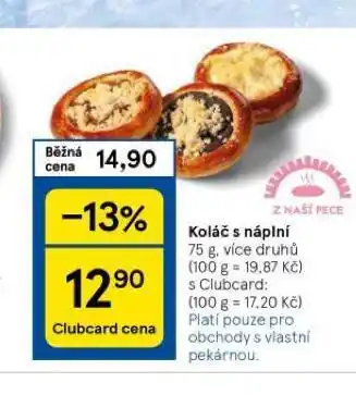 Tesco Koláč s náplní nabídka