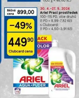 Tesco Ariel prací prostředek nabídka