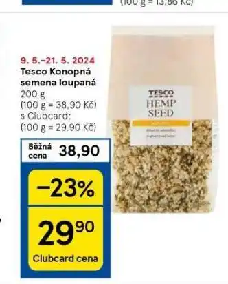 Tesco Konopná semena loupaná nabídka