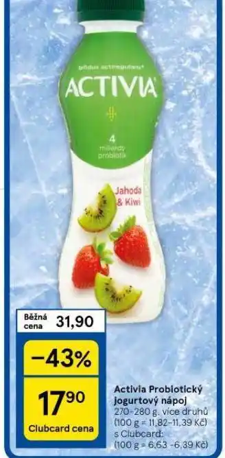 Tesco Activia jogurtový nápoj nabídka