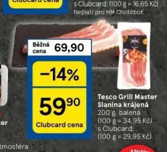Tesco Slanina krájená nabídka