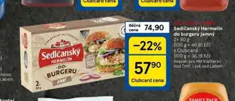 Tesco Sedlčanský hermelín do burgeru nabídka