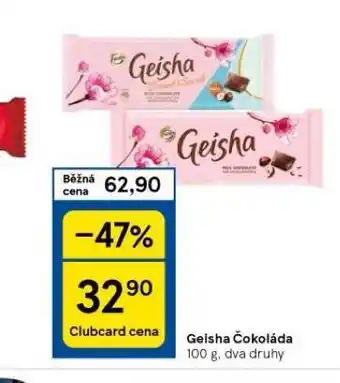 Tesco Geisha čokoláda nabídka