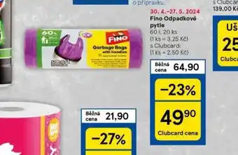 Tesco Fino odpadkové pytle nabídka