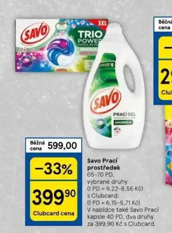 Tesco Savo prací prostředek nabídka