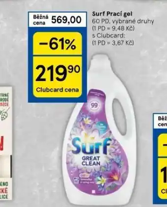 Tesco Surf prací gel nabídka