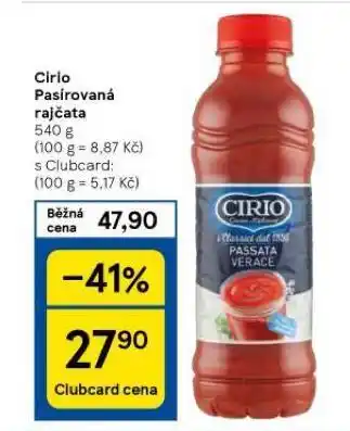 Tesco Cirio pasírovaná rajčata nabídka