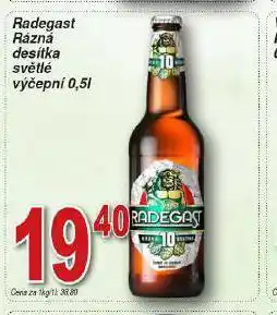 Hruška Pivo radegast nabídka