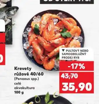 Kaufland Krevety růžové 40/60 nabídka