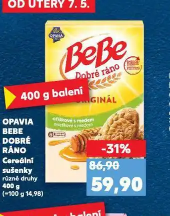 Kaufland Opavia bebe dobré ráno cereální sušenky nabídka