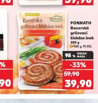 Kaufland Bavorská grilovací klobása šnek nabídka