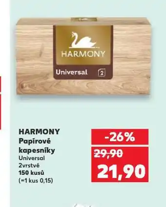 Kaufland Harmony papírové kapesníky nabídka