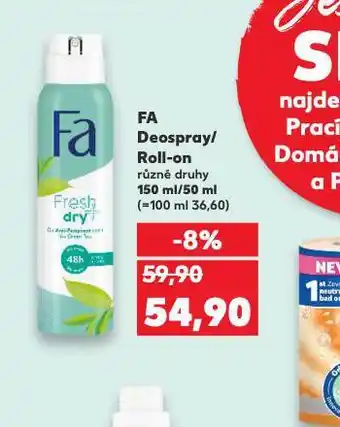 Kaufland Fa deospray / roll-on nabídka