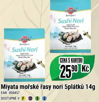 Tamda Foods Miyata mořské řasy nori 5plátků 14g nabídka