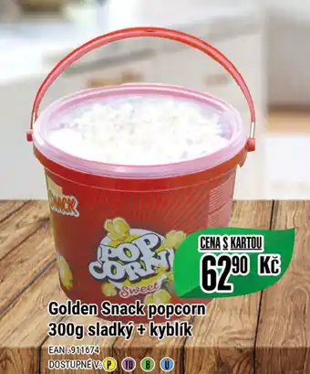 Tamda Foods Golden Snack popcorn 300g sladký + kyblík nabídka