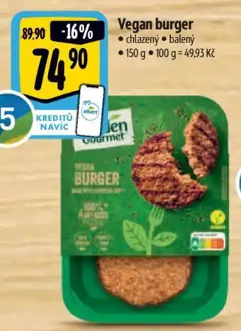 Albert Vegan burger nabídka