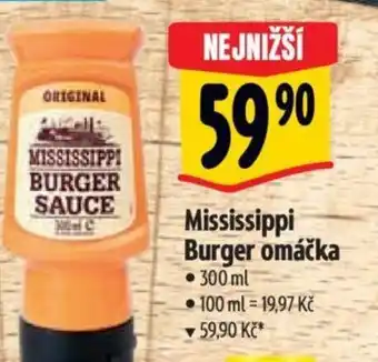 Albert Mississippi Burger omáčka nabídka