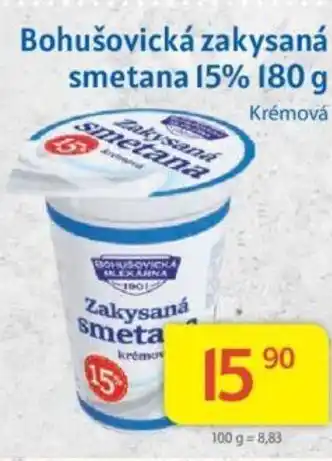 Kubík potraviny Bohušovická zakysaná smetana 15% 180 g nabídka