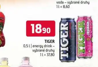 Terno Tiger energy drink nabídka