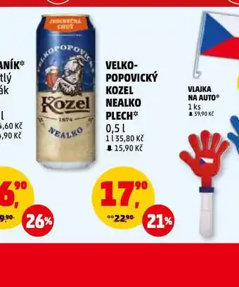 Penny Market Velkopopovický kozel nealko nabídka