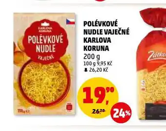 Polévkové nudle vaječné karlova koruna