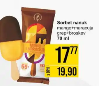 Jip Sorbet nanuk mango+maracuja grep+broskev 70 ml nabídka