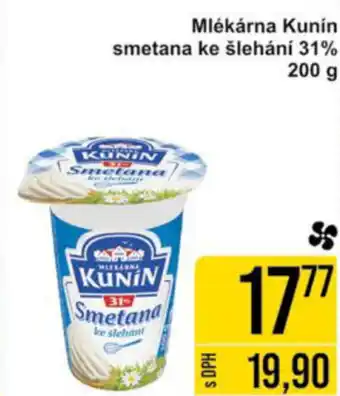 Jip Mlékárna Kunín: smetana ke šlehání 31% 200 g nabídka