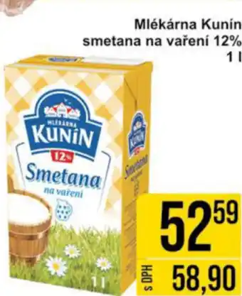 Jip Mlékárna Kunín smetana na vaření 12% 1 l nabídka