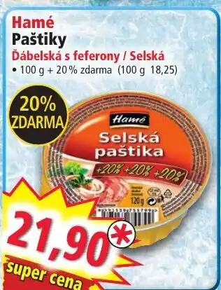 Norma Hamé Paštiky Ďábelská s feferony/ Selská nabídka