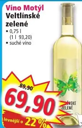 Norma Víno Motýl Veltlínské zelené 0.75L nabídka