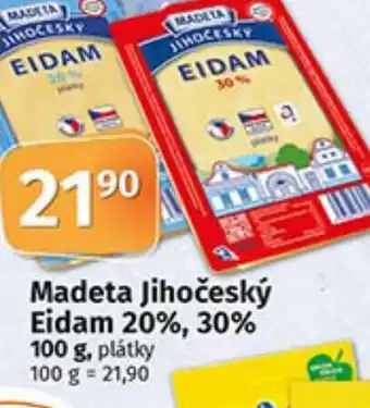 COOP TIP Madeta Jihočeský Eidam 20%, 30% 100 g nabídka