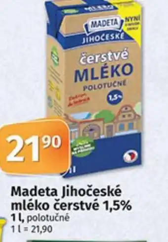 COOP TIP Madeta Jihočeské mléko čerstvé 1,5% 1L nabídka