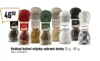 TEMPO Kotányi koření mlýnky vybrané druhy 33 g - 92 g nabídka