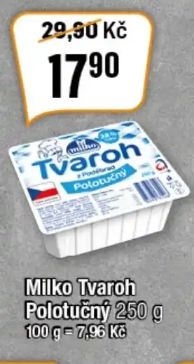 TEMPO Milko Tvaroh Polotučný 250 g nabídka