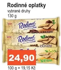COOP DISKONT Rodinné oplatky nabídka