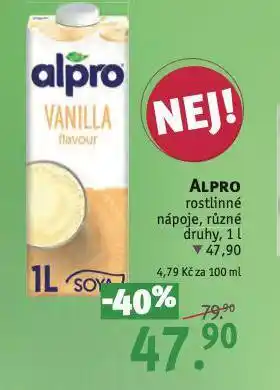 Rossmann Alpro rostlinné nápoje nabídka