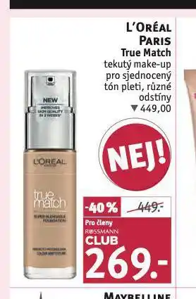 Rossmann Loreal paris tekutý make-up nabídka