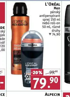 Rossmann Loreal men pánský antiperspirant, sprej, roll-on nabídka