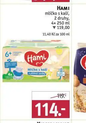 Rossmann Hami mlíčko s kaší nabídka