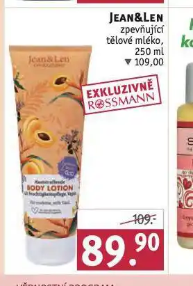 Rossmann Jean&len zpevňující tělové mléko nabídka