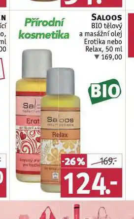 Rossmann Saloos bio tělový a masážní olej nabídka