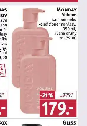 Rossmann Monday volume šampon, kondicioner nabídka