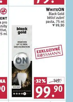 Rossmann Whiteon black gold bělicí zubní pasta nabídka