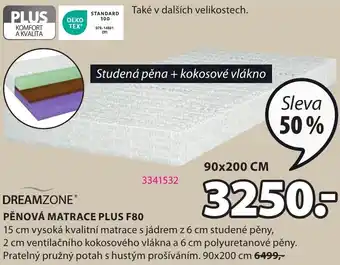 JYSK PĚNOVÁ MATRACE PLUS F80 nabídka