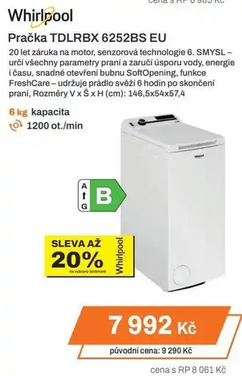 Expert Whirlpool Pračka TDLRBX 6252BS EU nabídka