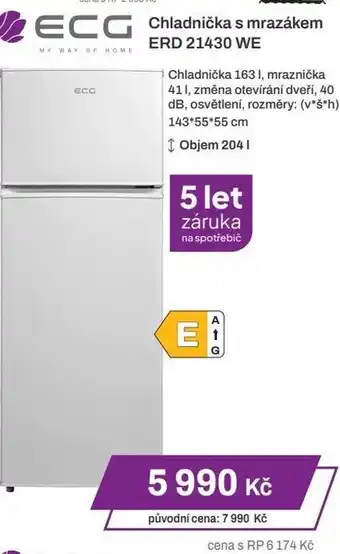 Expert ECG Chladnička s mrazákem ERD 21430 WE nabídka